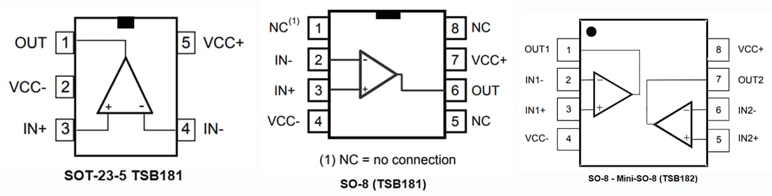 Schaltplan - STMicroelectronics TSB181/TSB182 Operationsverstärker mit sehr hoher Genauigkeit