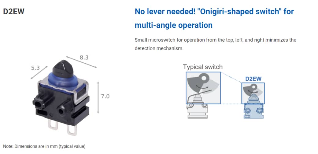 Schaltungsanordnung - Omron Electronics D2EW Abgedichtete Ultra-Subminiatur-Basisschalter