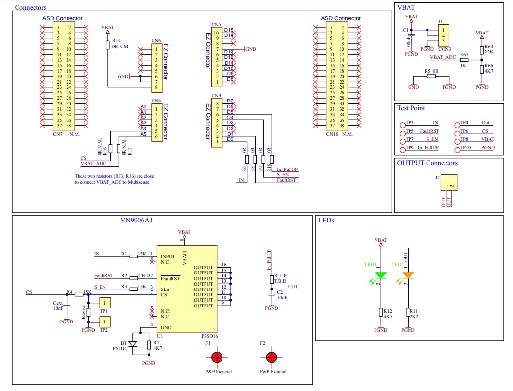 Schaltplan - STMicroelectronics EV-VN9006AJ Evaluierungsboard