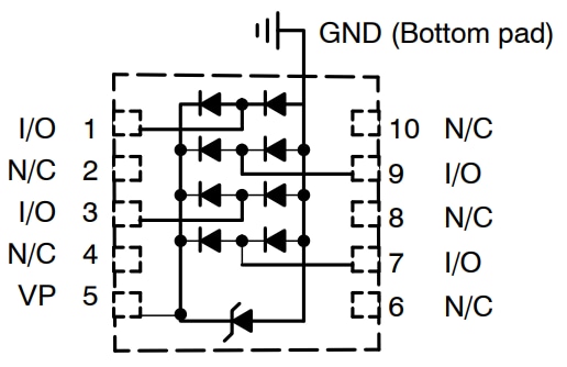 Schaltplan - onsemi ESD1014 ESD-Schutzdioden