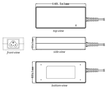Technische Zeichnung - CUI Inc SDI120B Desktop-Adapter