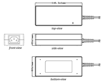 Technische Zeichnung - CUI Inc SDI120B Desktop-Adapter