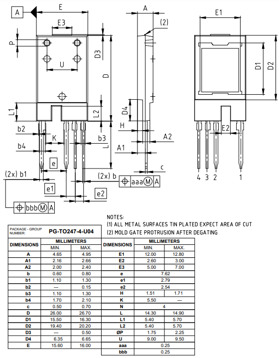 Technische Zeichnung - Infineon Technologies 2000 V CoolSiC™-MOSFETs