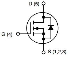Schaltplan - onsemi NTMFWS1D5N08X n-Einkanal-MOSFET