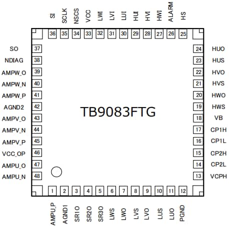 Tabelle - Toshiba TB9083FTG Bürstenloser Dreiphasen-Gate-Treiber-IC