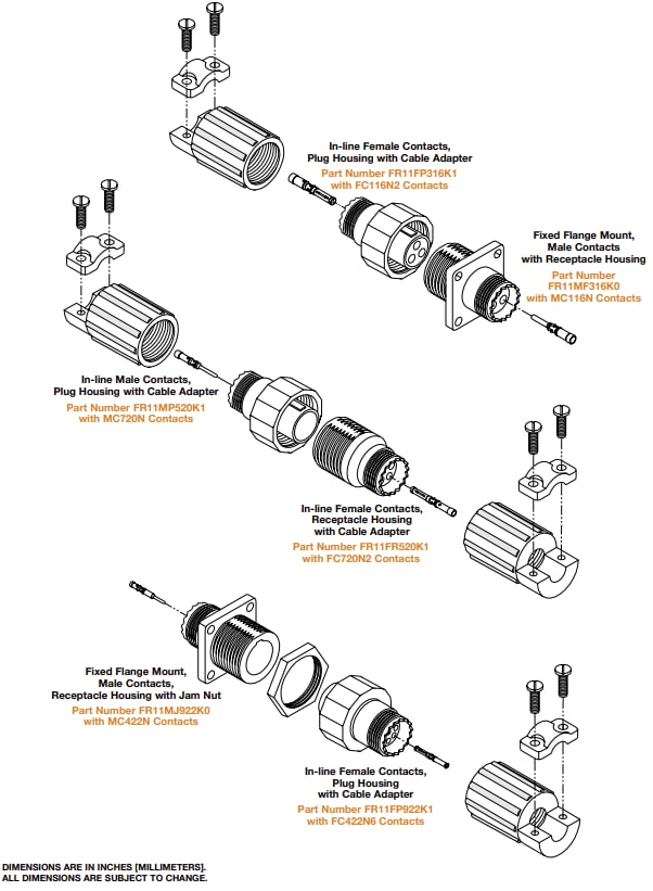 Technische Zeichnung - Positronic Front Runner Rundsteckverbinder