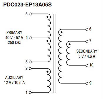 Schaltplan - Bourns PDC DC/DC-Impulstransformatoren