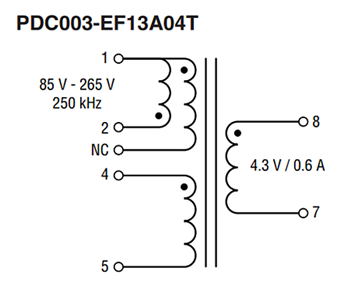 Schaltplan - Bourns PDC DC/DC-Impulstransformatoren