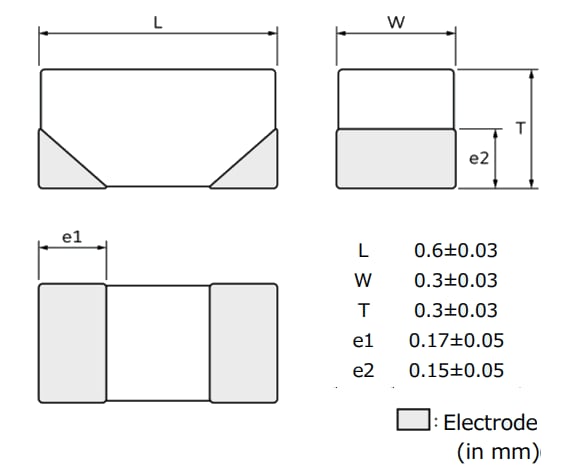 Technische Zeichnung - Murata Electronics BLH03 Rauschfilter
