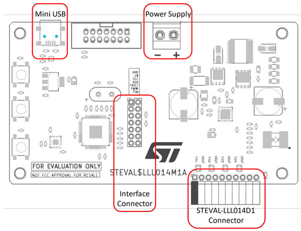 STMicroelectronics STEVAL-LLL014V1 Automotive-LED-Treiber-Evaluierungskit