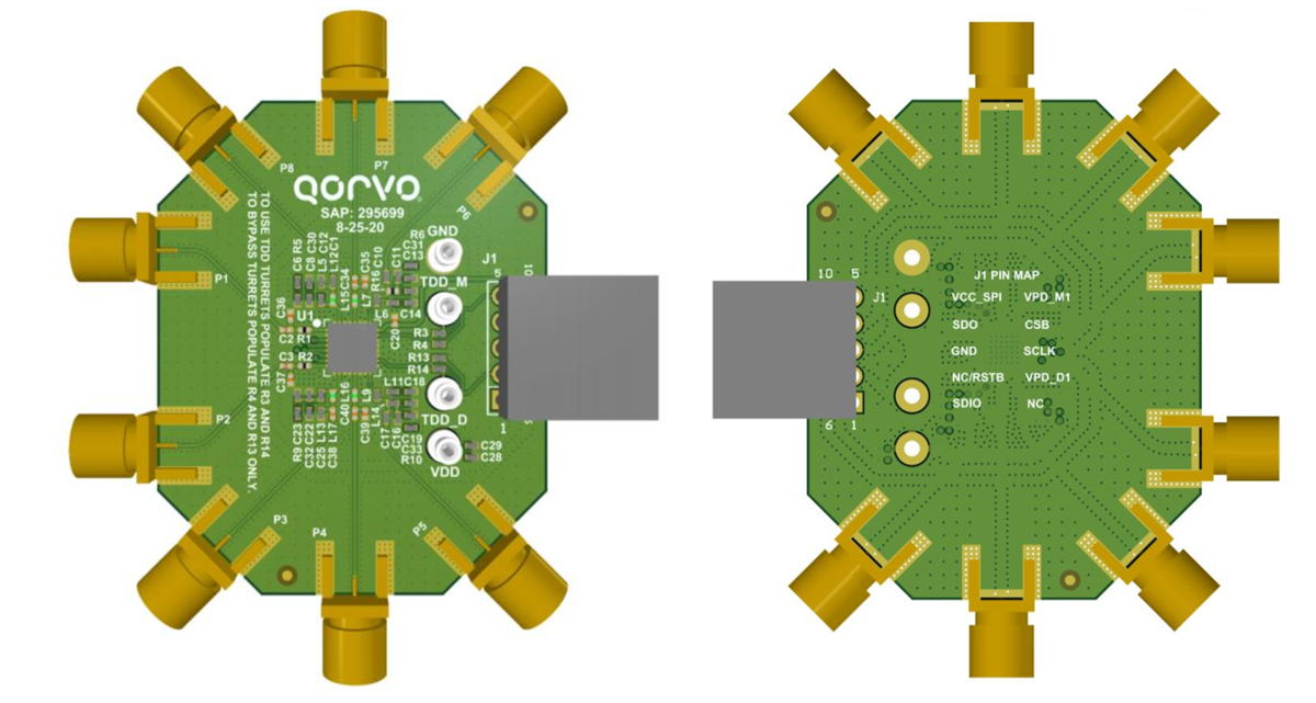 Qorvo QPB9350EVB Evaluierungsboard von 0,7 GHz bis 1,0 GHz   