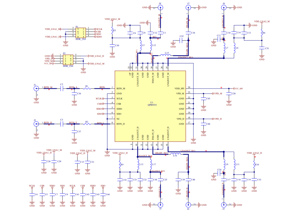 Schaltplan - Qorvo QPB9351EVB Evaluierungsboard