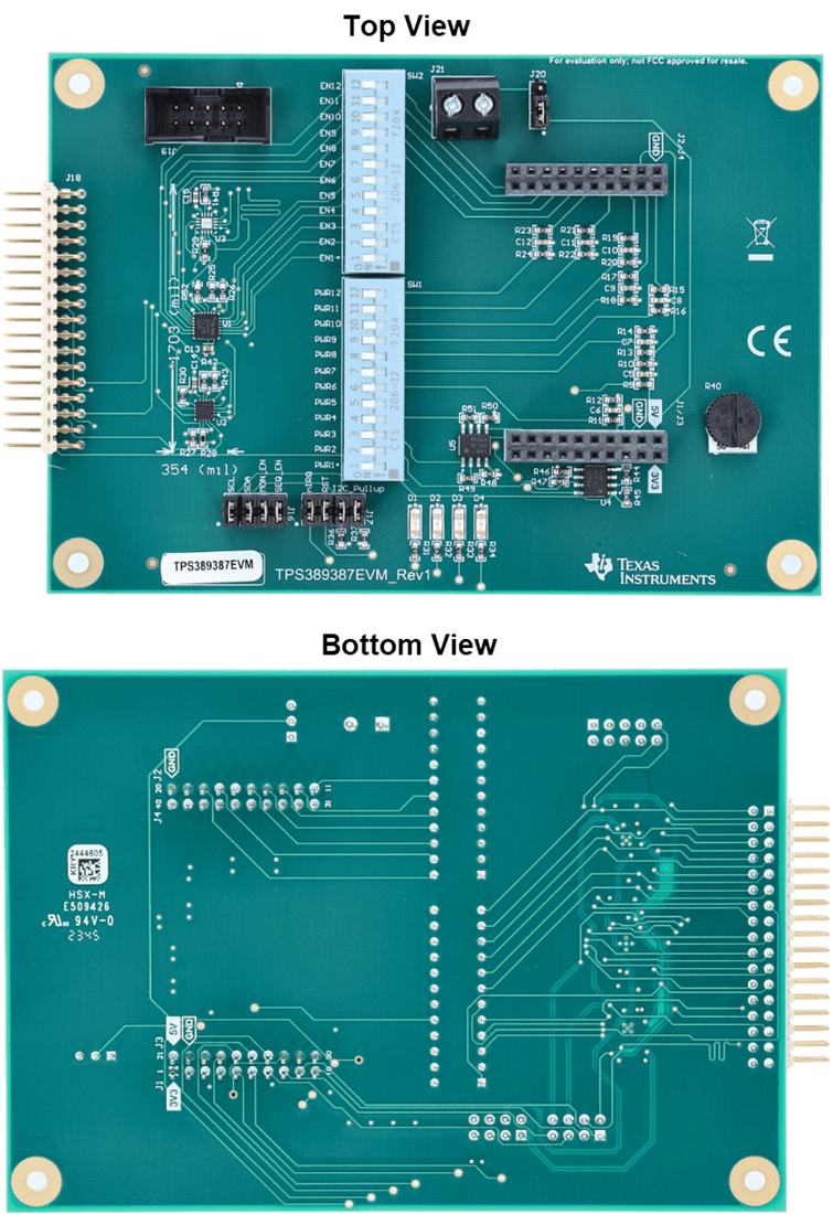 Technische Zeichnung - Texas Instruments TPS389387EVM Evaluierungsmodul (EVM)