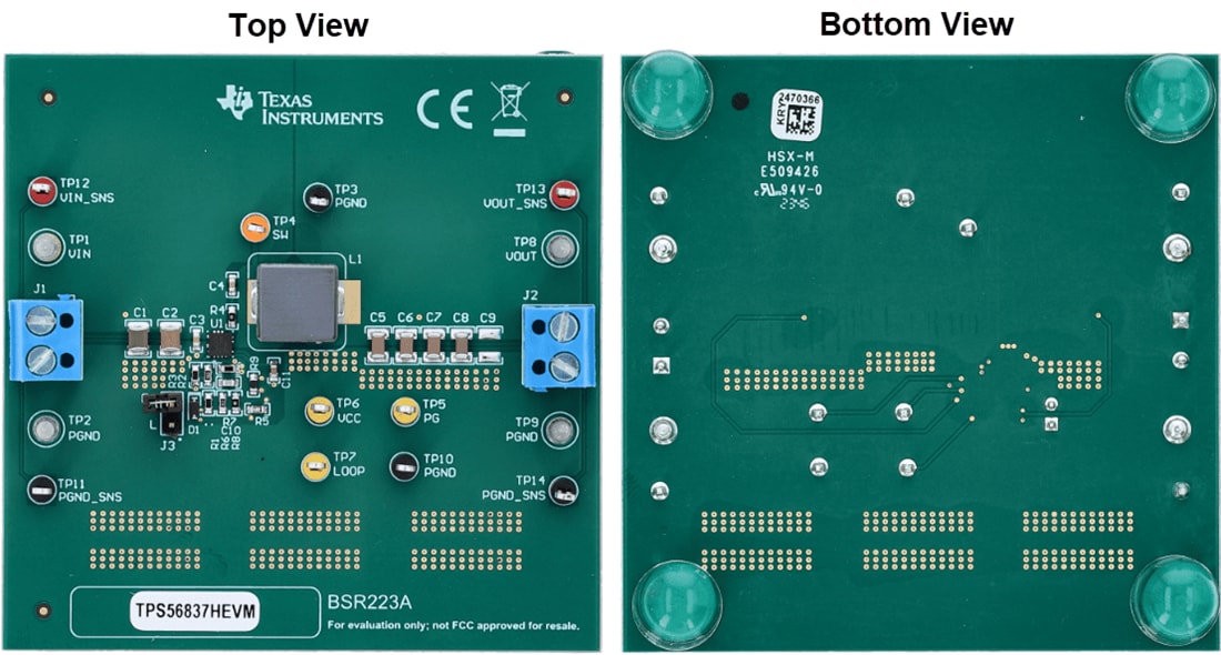 Technische Zeichnung - Texas Instruments TPS56837HEVM Abwärtswandler Evaluierungsmodul