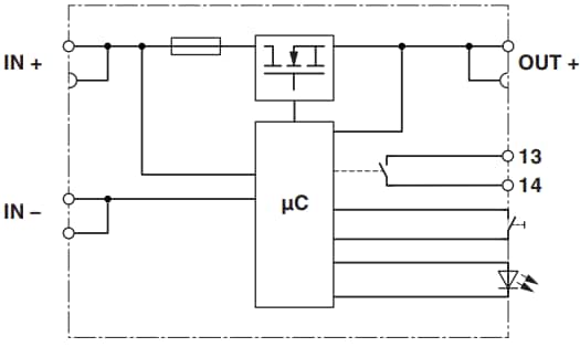 Blockdiagramm - Phoenix Contact PTCB Elektronische 48-V-DC-Leistungsschalter