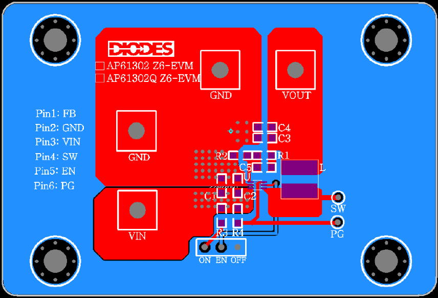 Diodes Incorporated AP61302Q Evaluierungsboard