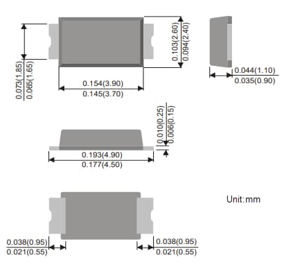 Mechanical Drawing - PANJIT MBRxH60AFC-AU Schottky Barrier Rectifiers