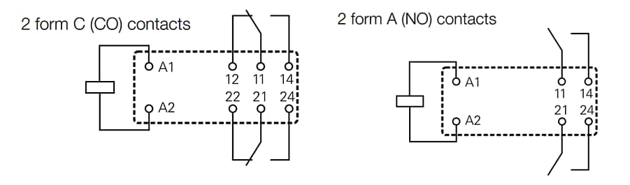 Technische Zeichnung - TE Connectivity / Schrack RT2 Universal-Leistungs-PCB-Relais