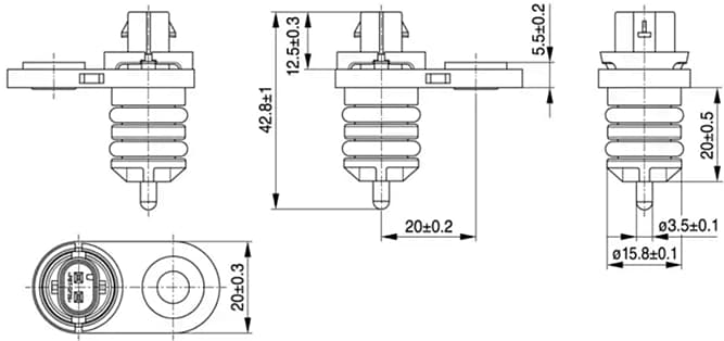 Technische Zeichnung - TDK Immersion NTC-Thermistor