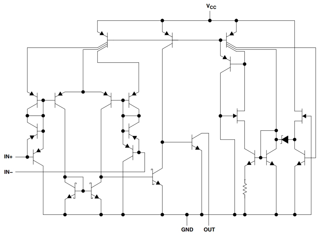 Schaltplan - Texas Instruments TLV1391 Einzelne Differentialkomparatoren