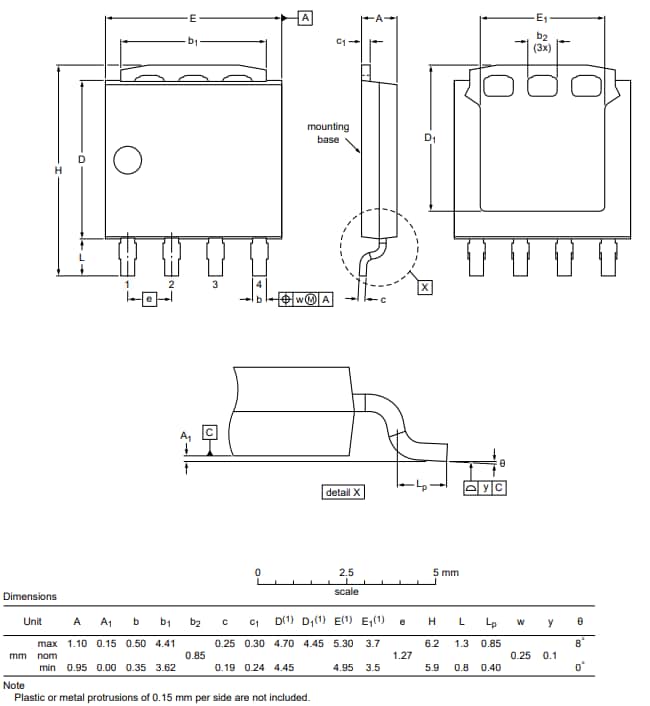 Technische Zeichnung - Nexperia BUK7J2R4-80M n-Kanal-MOSFET