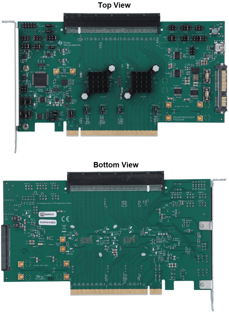 Technische Zeichnung - Texas Instruments DS160PT801X16EVM Retimer-Auswertungsmodul
