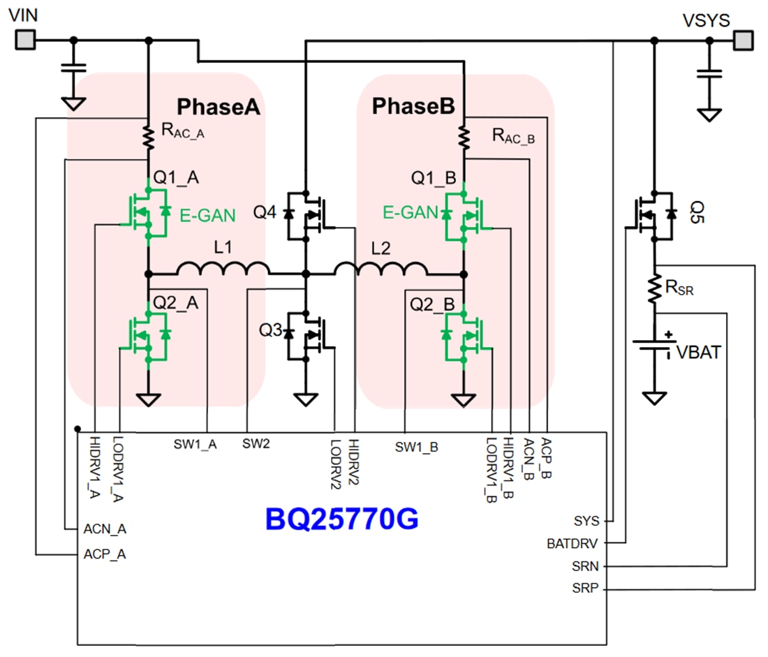 Applikations-Schaltungsdiagramm - Texas Instruments bq25770G Batterieladeregler