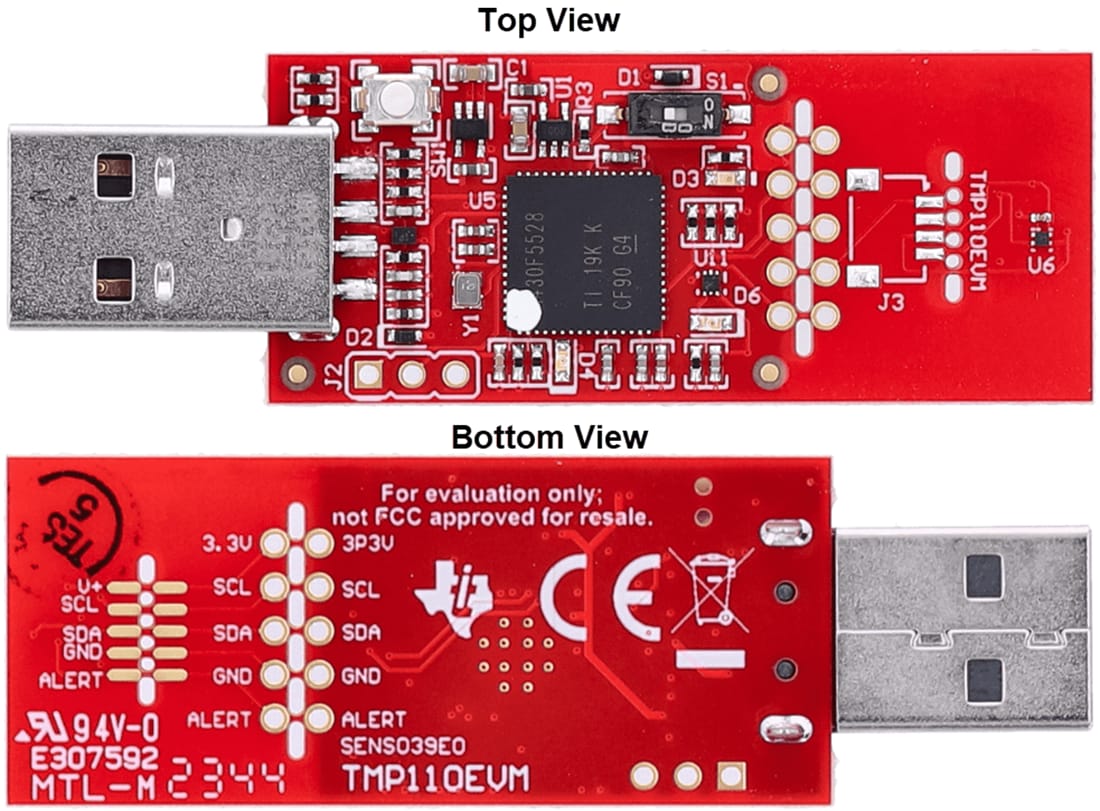 Technische Zeichnung - Texas Instruments TMP110EVM Sensor-Evaluierungsmodul (EVM)