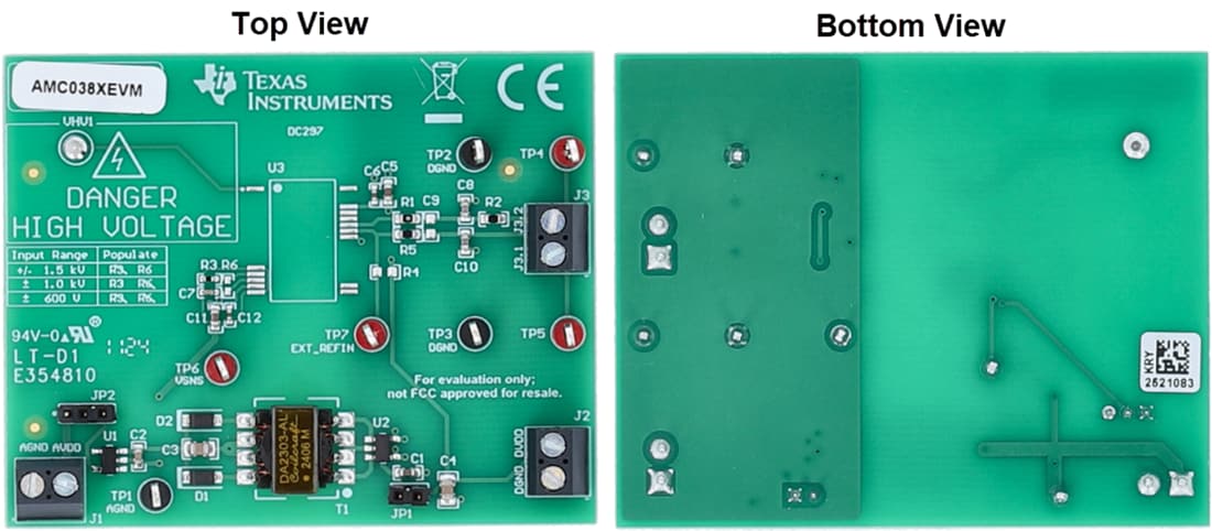 Technische Zeichnung - Texas Instruments AMC038XEVM Evaluierungsmodul (EVM)