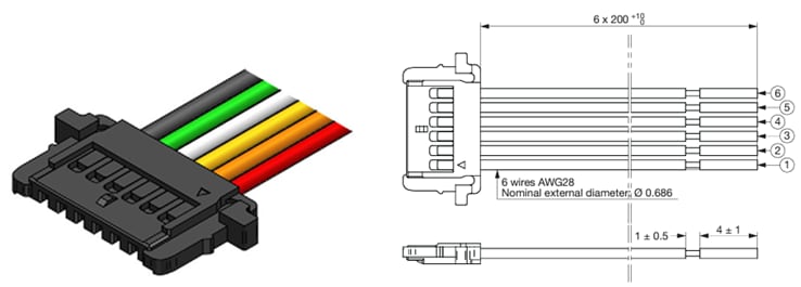 Technische Zeichnung - Vishay RAIK060 Absolute induktive Kit-Drehgeber