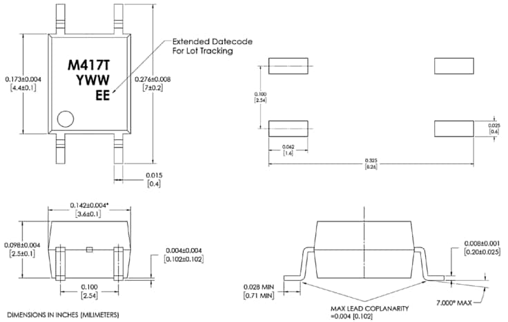 Technische Zeichnung - Broadcom ACPL-M417T Optokoppler