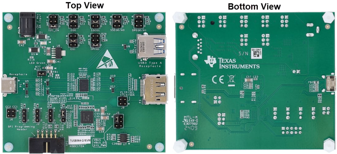 Technische Zeichnung - Texas Instruments TUSB564Q1-EVM Evaluierungsmodul (EVM)