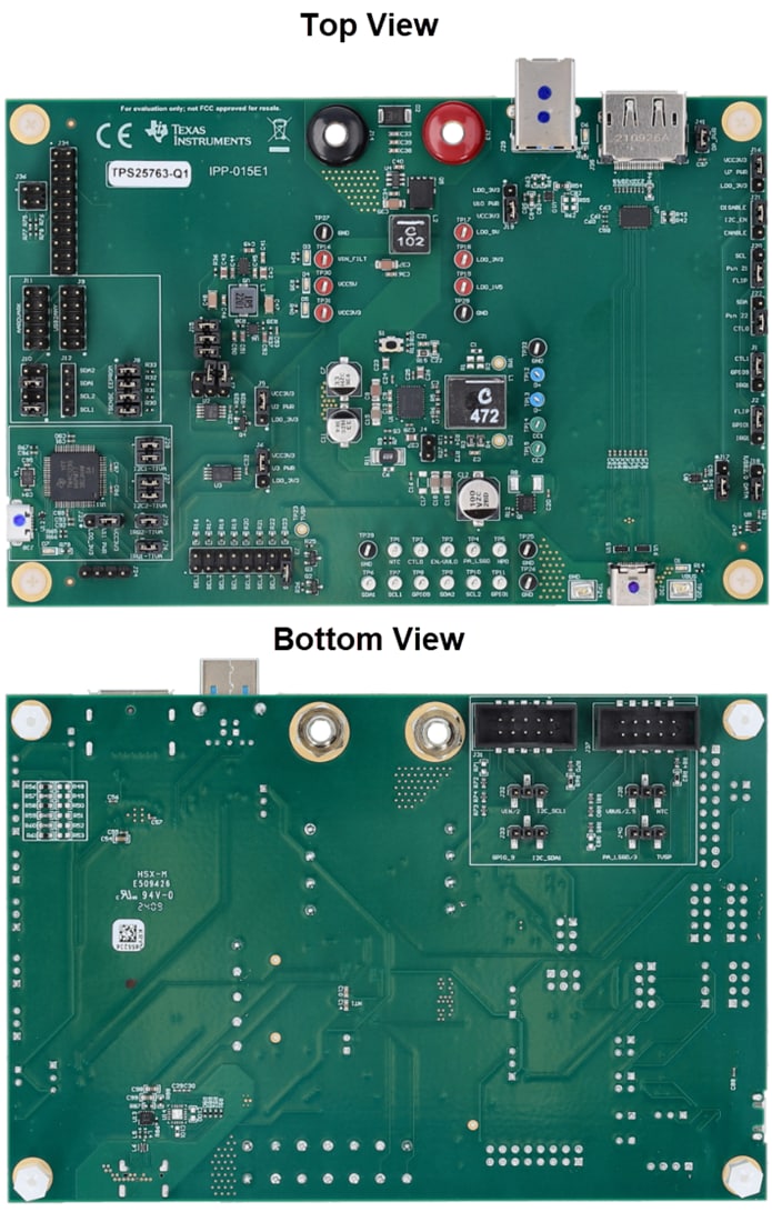 Technische Zeichnung - Texas Instruments TPS25763DQ1EVM Evaluierungsmodul (EVM)