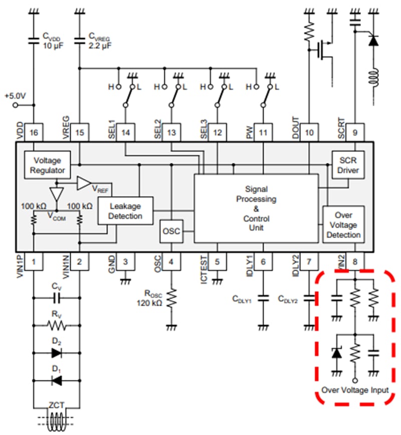 Block Diagram - Nisshinbo NA2201 Digital Earth Leakage Current Detector IC