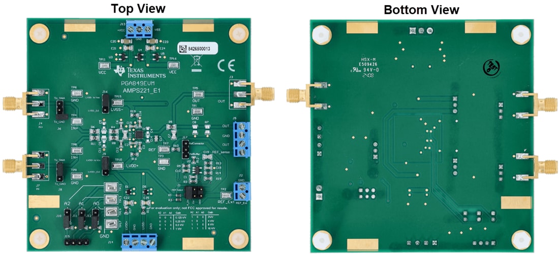 Technische Zeichnung - Texas Instruments PGA849EVM Evaluierungsmodul (EVM)