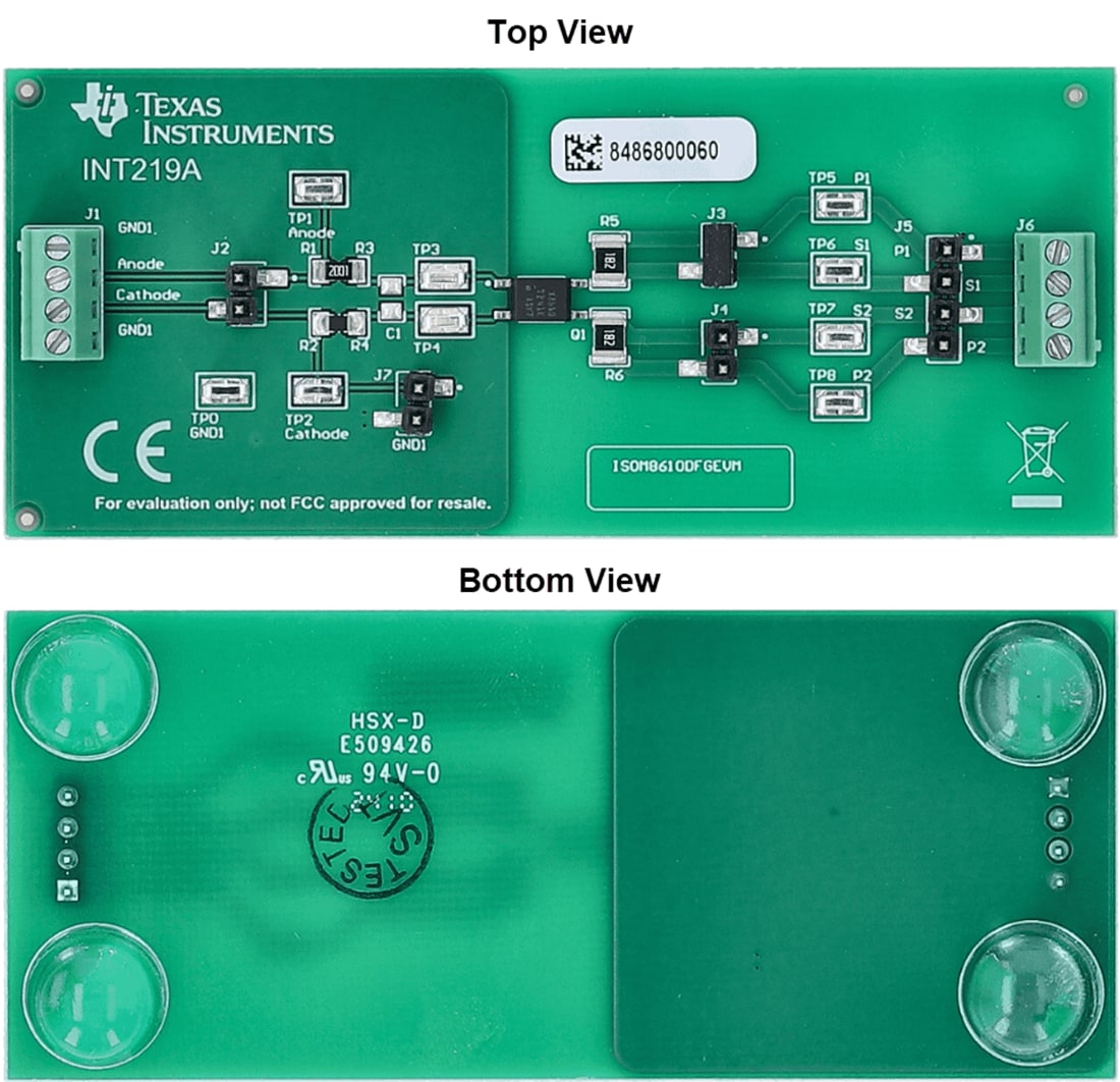 Technische Zeichnung - Texas Instruments ISOM8610DFGEVM Opto-Emulator Evaluierungsmodul
