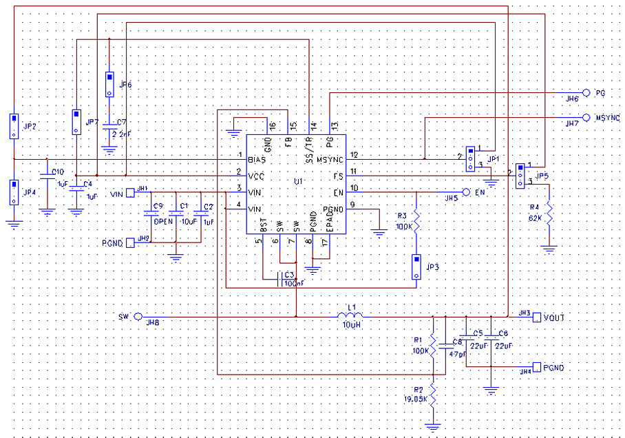 Schaltplan - Diodes Incorporated AP66200 Evaluierungsboard
