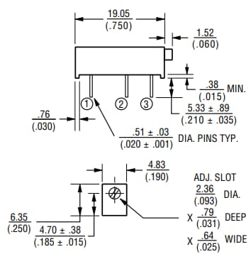 Bourns Trimpot®-Trimmpotentiometer der Baureihe 3006