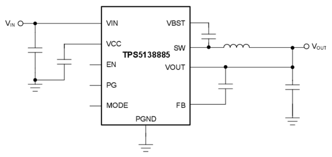 Schaltplan - Texas Instruments TPS513885 Synchroner Abwärtswandler