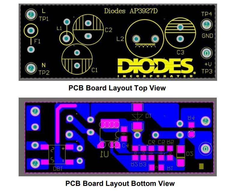 Schaltungsanordnung - Diodes Incorporated AP3927D EV4 Evaluierungsboard
