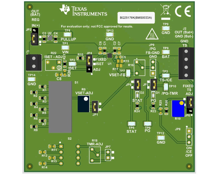 Schaltungsanordnung - Texas Instruments BQ25176KEVM Evaluierungsmodul
