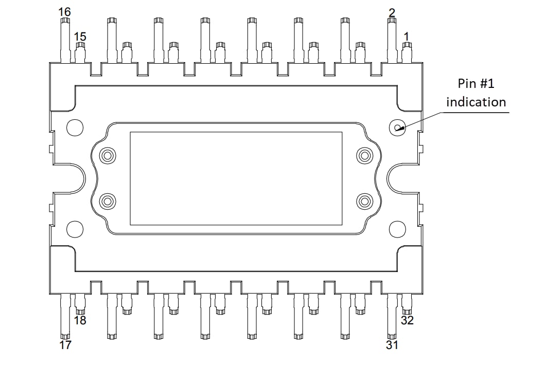 Technische Zeichnung - STMicroelectronics M2P45M12W2-1LA Fahrzeug Leistungsmodul