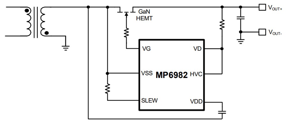 Application Circuit Diagram - Monolithic Power Systems (MPS) MP6982 Fast Turn-Off Intelligent Rectifier