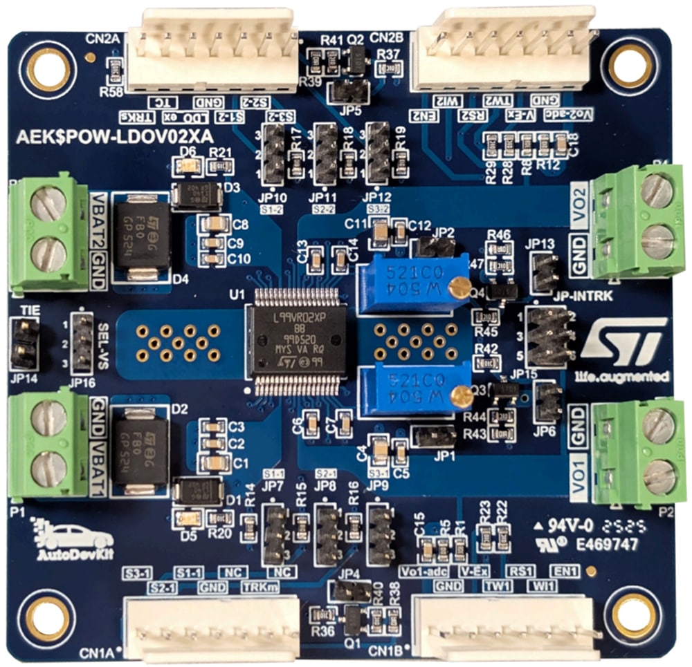 Technische Zeichnung - STMicroelectronics AEK-POW-LDOV02X Spannungsregler-Evaluierungsboard