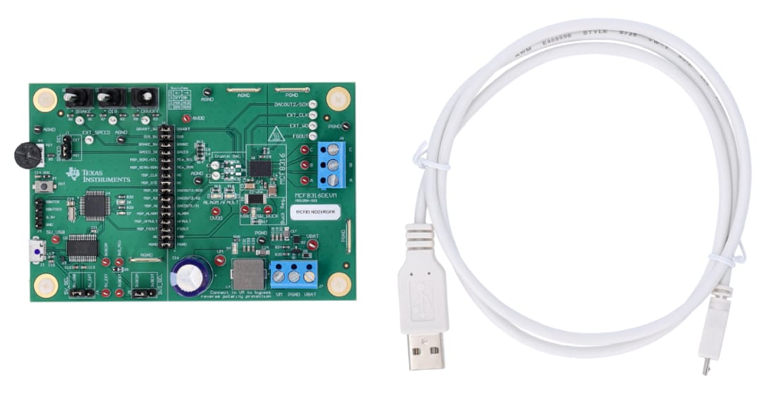 Technische Zeichnung - Texas Instruments MCF8316DEVM Motortreiber-Evaluierungsmodul
