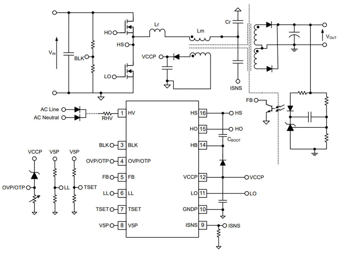 Schaltplan - Texas Instruments UCC25661x/UCC25661x-Q1 750KHz LLC-Controller