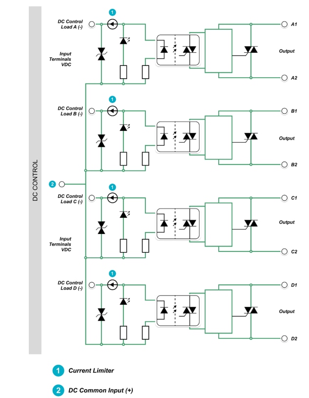 Applikations-Schaltungsdiagramm - Littelfuse Platzsparende Festkörper-Relais SRP4-CC