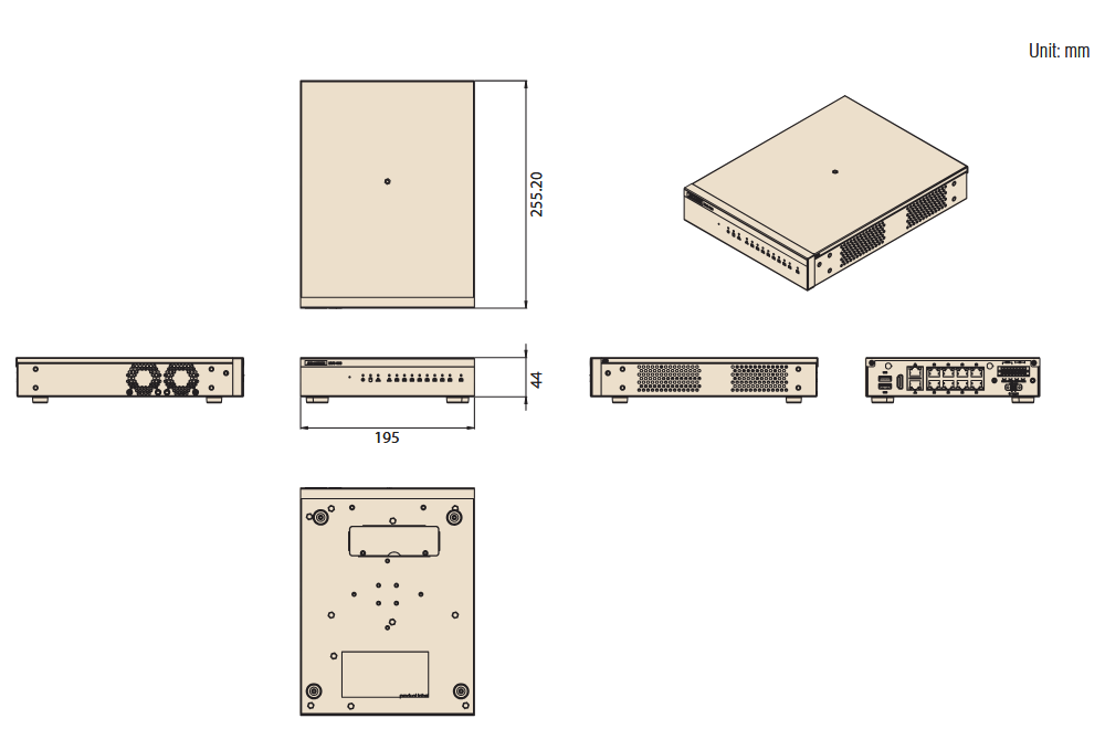 Technische Zeichnung - Advantech MIC-717-OX KI NVR-Lösung mit NVIDIA Metropolis