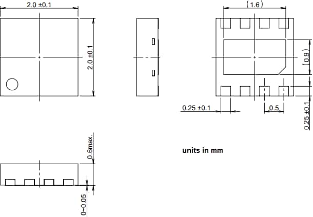 Mechanical Drawing - ABLIC S-82L4A Battery Protection ICs