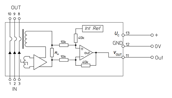 Schematic - LEM CAS Board Mount Current Transducers